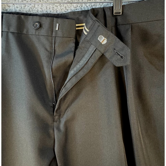 Jos A Bank Mens Dress Pants 38x29 Black Polyester Pleated Traveler - Picture 11 of 14